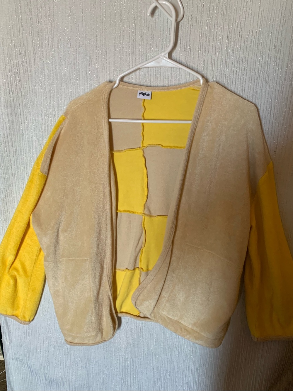 Grankulle- Made in CA- Oakland Original
 Patchwork OpenFront Terri cloth Sweater